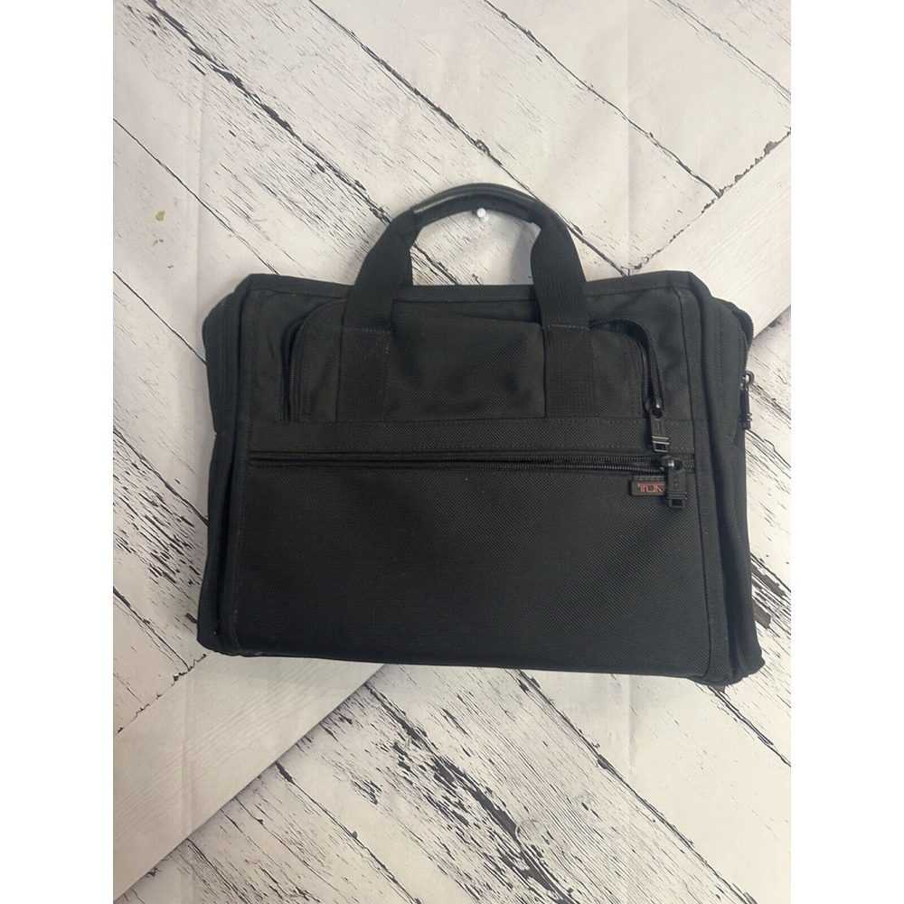TUMI Black Nylon Ballistic Alpha Deluxe Gen 4 Slim Laptop Briefcase